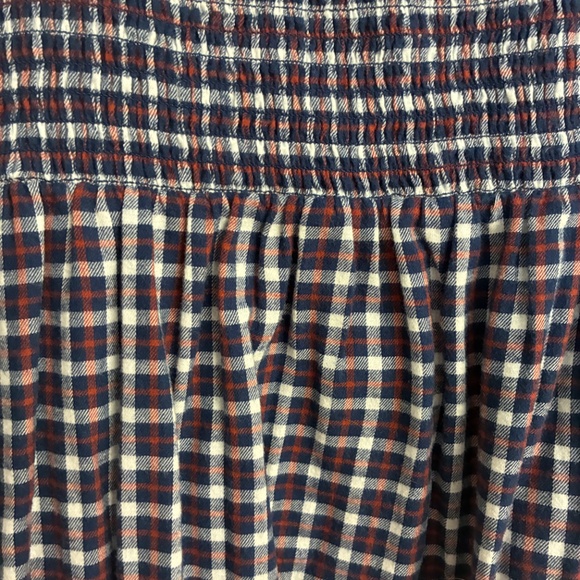 J Crew Plaid Smocked Square Neck Flannel Dress - Picture 3 of 8